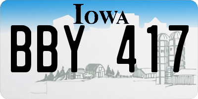 IA license plate BBY417