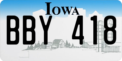 IA license plate BBY418