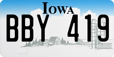 IA license plate BBY419