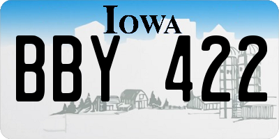 IA license plate BBY422