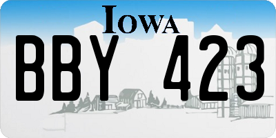 IA license plate BBY423