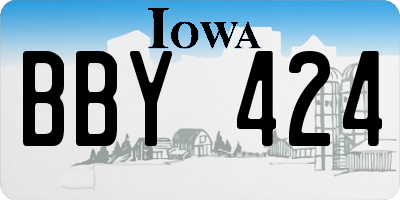 IA license plate BBY424