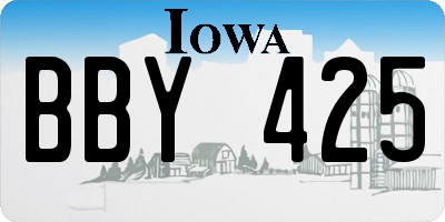 IA license plate BBY425