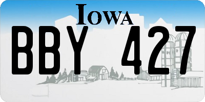 IA license plate BBY427