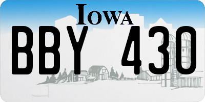 IA license plate BBY430