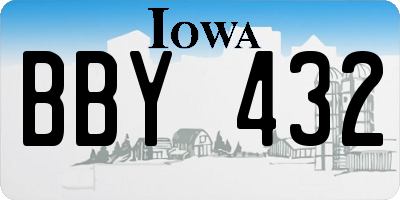 IA license plate BBY432
