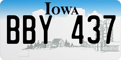 IA license plate BBY437