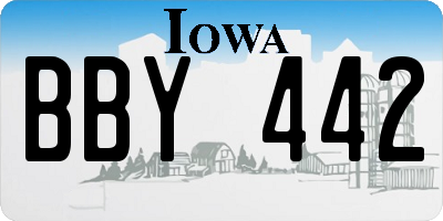 IA license plate BBY442