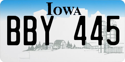 IA license plate BBY445