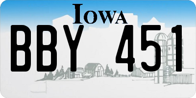 IA license plate BBY451