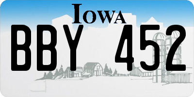 IA license plate BBY452