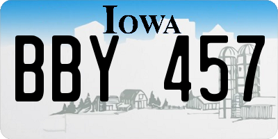 IA license plate BBY457