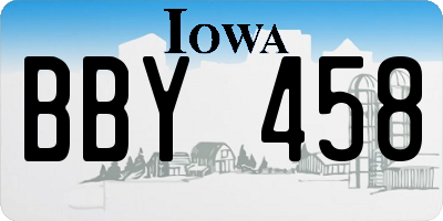 IA license plate BBY458