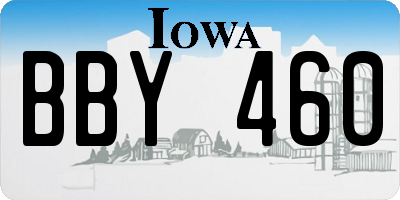 IA license plate BBY460