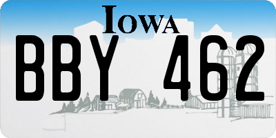 IA license plate BBY462