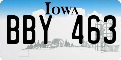 IA license plate BBY463