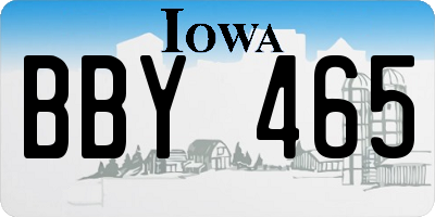 IA license plate BBY465