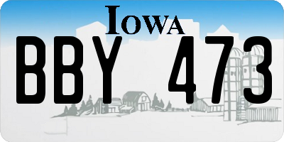 IA license plate BBY473