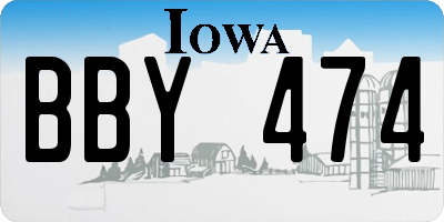 IA license plate BBY474