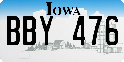 IA license plate BBY476