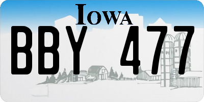 IA license plate BBY477