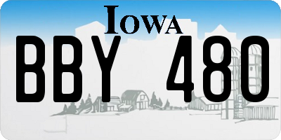 IA license plate BBY480