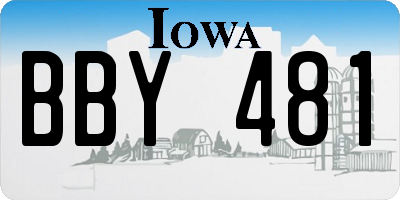 IA license plate BBY481