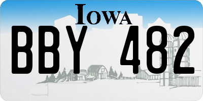 IA license plate BBY482