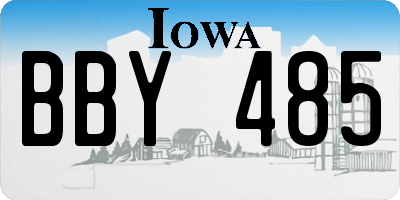 IA license plate BBY485