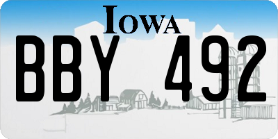 IA license plate BBY492