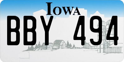IA license plate BBY494