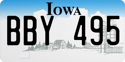 IA license plate BBY495
