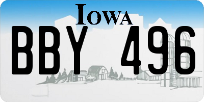 IA license plate BBY496
