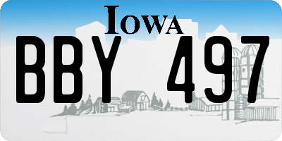 IA license plate BBY497