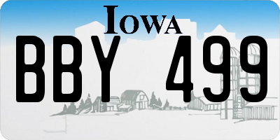 IA license plate BBY499
