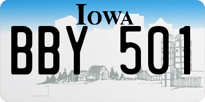 IA license plate BBY501