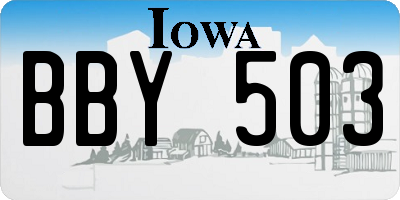 IA license plate BBY503