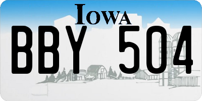 IA license plate BBY504