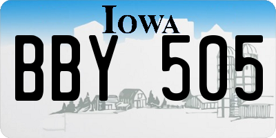 IA license plate BBY505