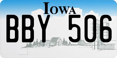 IA license plate BBY506