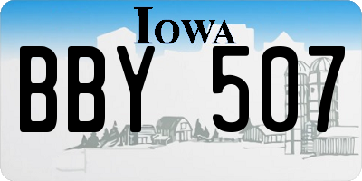IA license plate BBY507