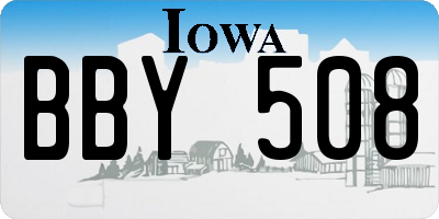 IA license plate BBY508