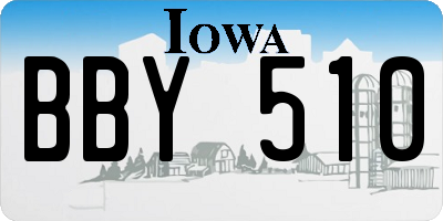 IA license plate BBY510