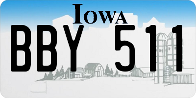 IA license plate BBY511