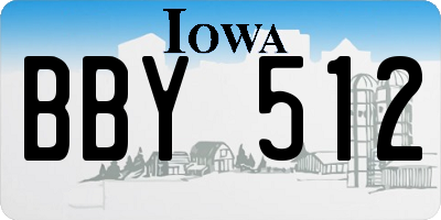 IA license plate BBY512