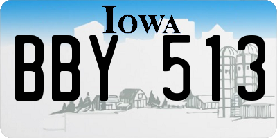 IA license plate BBY513