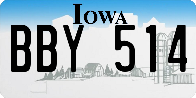 IA license plate BBY514