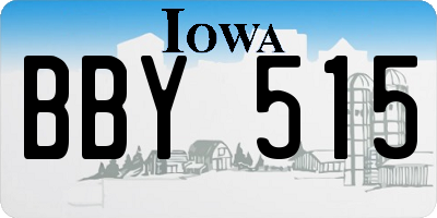 IA license plate BBY515