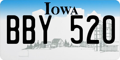 IA license plate BBY520