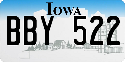 IA license plate BBY522
